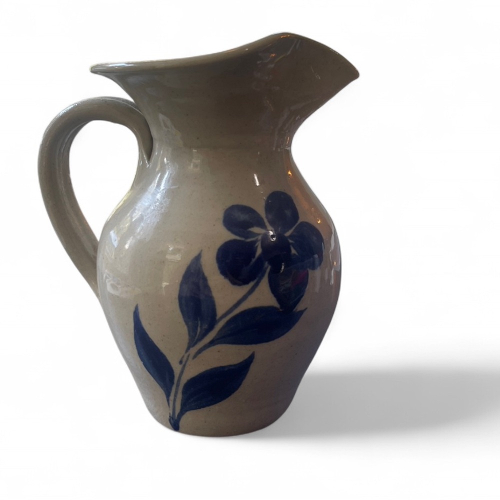 Blue Floral Ceramic Pitcher